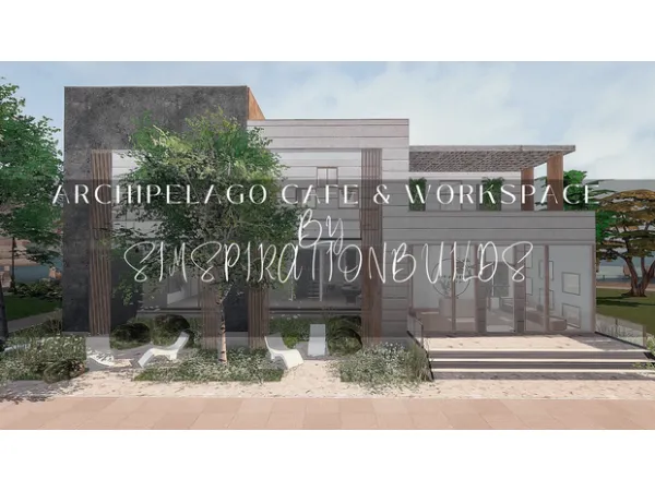 Alpha Archipelago Cafe Workspace x Sundays by simsfinds - The Sims 4 Custom Content