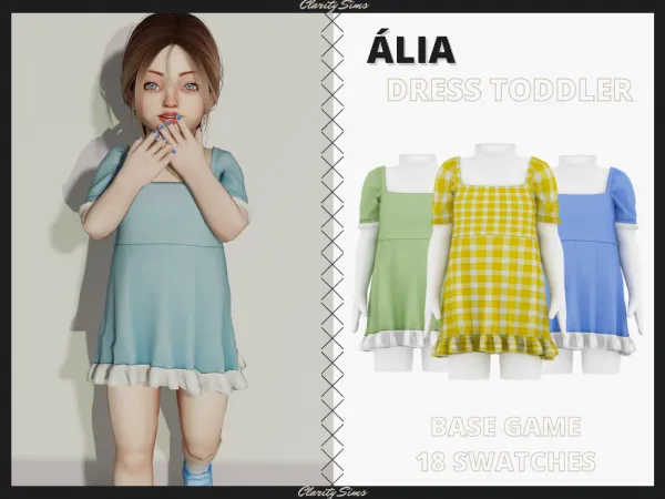 Alpha Ália Dress Toddler by clarity-sims - The Sims 4 Custom Content