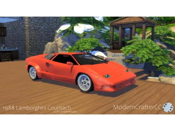 Mix 1988 Lamborghini Countach by simsfinds - The Sims 4 Custom Content