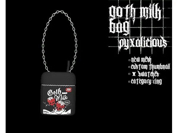 Alpha gothmilk bag by simsfinds - The Sims 4 Custom Content