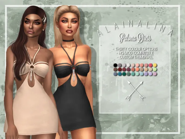 Maxis Match Paloma Dress by alainalina - The Sims 4 custom content