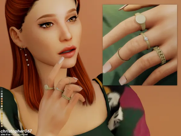 Mix Monet Ringset by simsfinds - The Sims 4 Custom Content