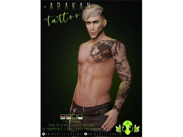 Arakan Tattoo by unidentifiedsims The Sims 4 Download