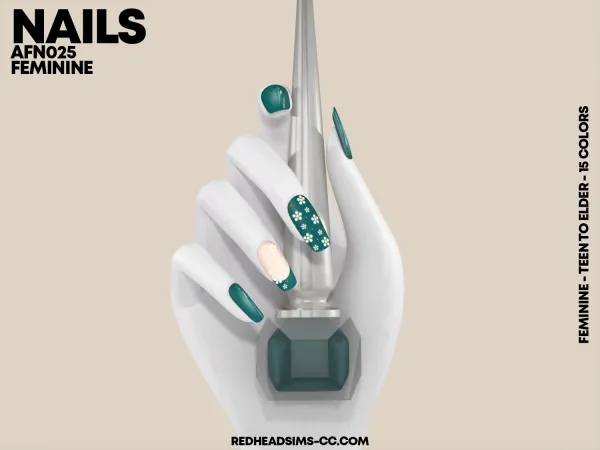 Alpha AF NAILS N025 by redheadsims - The Sims 4 Custom Content