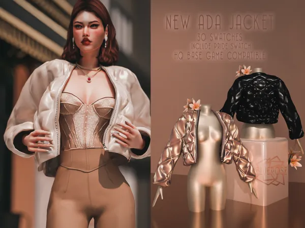 Alpha New Ada Jacket BRsims by bluerose-sims - The Sims 4 Custom Content