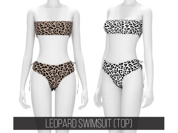Alpha LEOPARD SWIMSUIT TOP - The Sims 4 Custom Content
