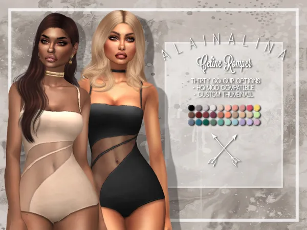Maxis Match Celine Romper by alainalina - The Sims 4 Custom Content