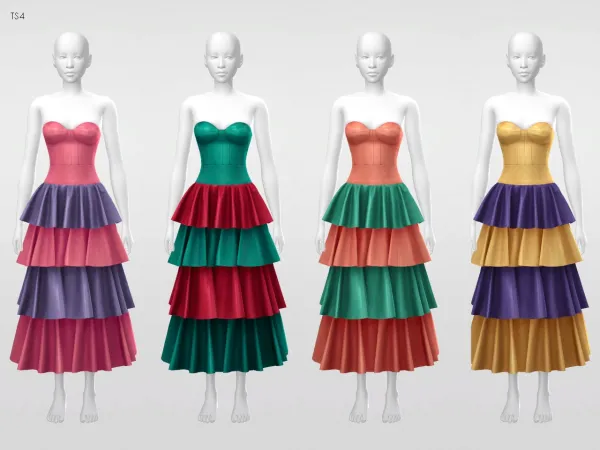 Alpha Sifix Amaia Dress RC by elfdor - The Sims 4 Custom Content