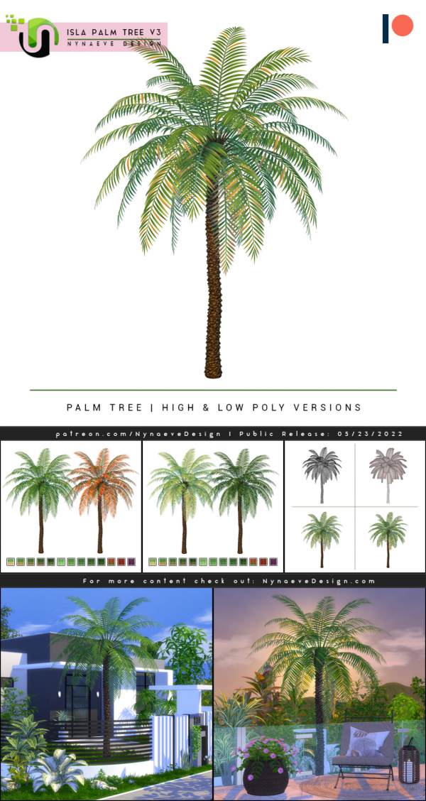 Mix Isla Palm Tree V3 by simsfinds - The Sims 4 Custom Content