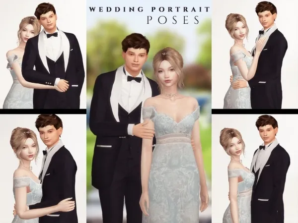 Mix Wedding Portrait Poses by Lutessasims - The Sims 4 Custom Content