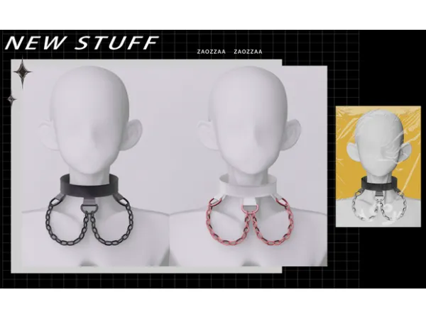 Alpha [ZAO] Chain Choker by simsfinds - The Sims 4 Custom Content
