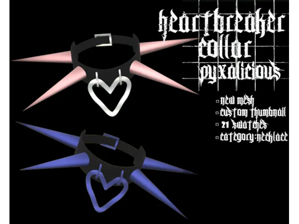 Alpha heartbreaker collar by simsfinds - The Sims 4 Custom Content