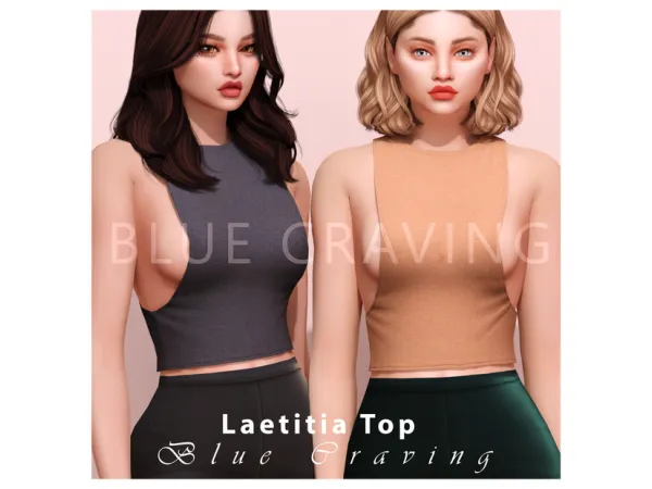 Alpha Blue Craving Laetitia Top by bluecraving - The Sims 4 Custom Content