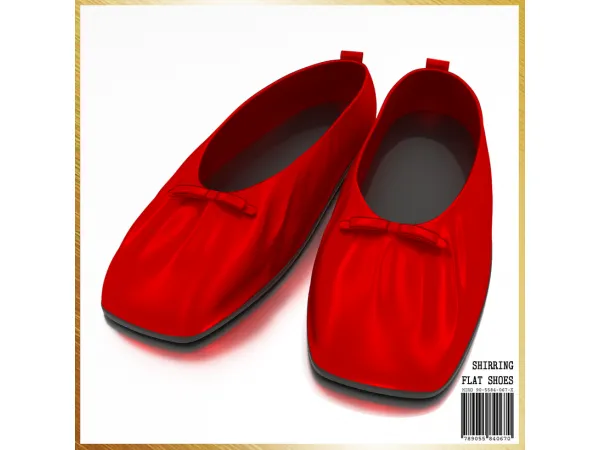 Alpha Shirring Flat Shoes by simsfinds - The Sims 4 Custom Content