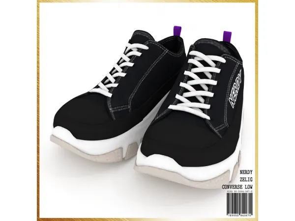 Alpha NERDY Zelig Converse Low by simsfinds - The Sims 4 Custom Content