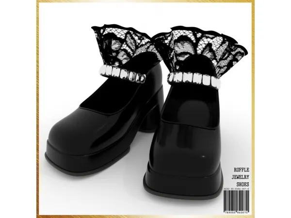 Alpha Ruffle Jewelry Shoes by simsfinds - The Sims 4 Custom Content