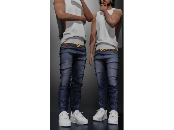 Alpha Sag Fit Jeans by simsfinds - The Sims 4 Custom Content