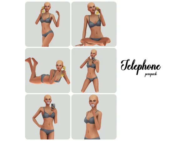 Alpha Telephone Posepack (Patreon Early Access) by bommie-sims - The Sims 4 Custom Content