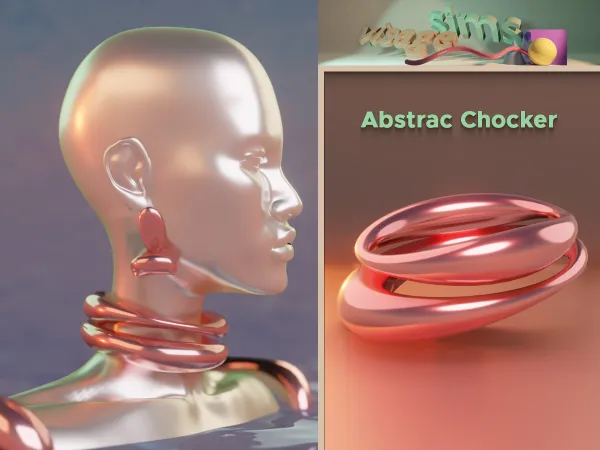 Alpha abstract chocker by v1s4g3 - The Sims 4 custom content