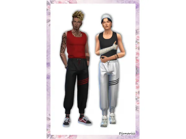 Maxis Match Sweatpants and tank top by Djunariii - The Sims 4 Custom Content
