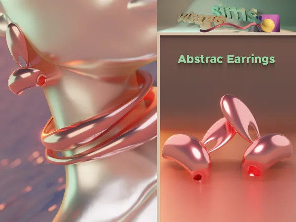 Alpha Abstrac Earrings by v1s4g3 - The Sims 4 custom content