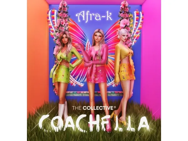 Alpha Afra k X The Collective: Coachella - The Sims 4 custom content