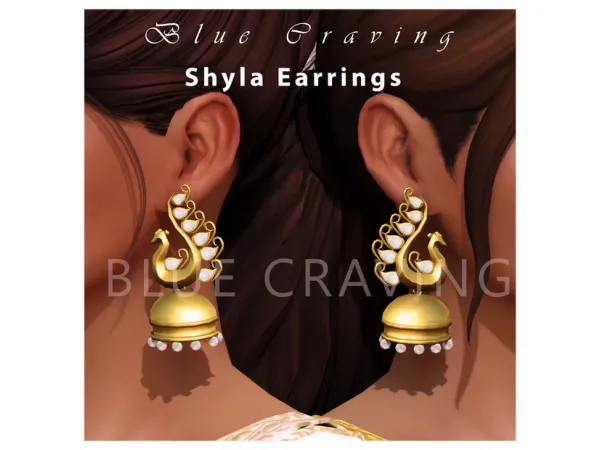 Alpha Blue Craving Shyla Earrings by bluecraving - The Sims 4 Custom Content