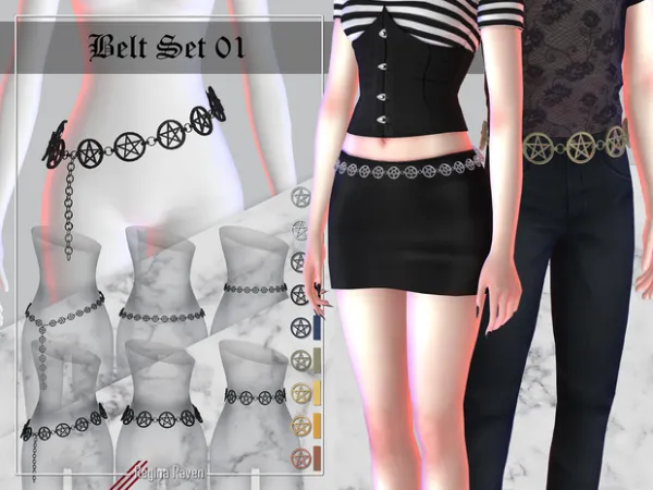 Mix Belt Set 01 by simsfinds - The Sims 4 Custom Content