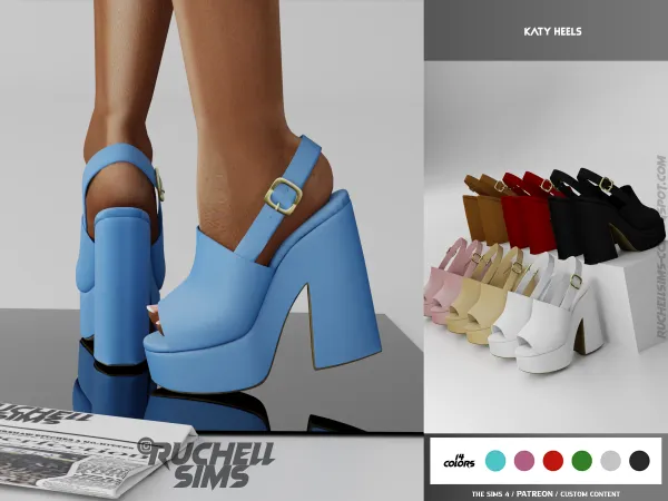Alpha KATY HEELS FREE by ruchellsims - The Sims 4 Custom Content