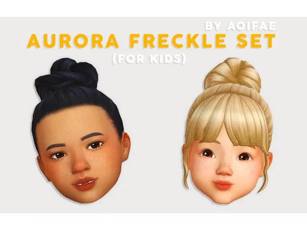 Maxis Match aurora freckle set (for kids) by simsfinds - The Sims 4 Custom Content