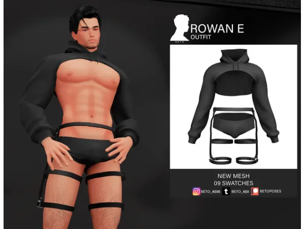 Alpha Rowan E (Outfit) by Beto - The Sims 4 Custom Content