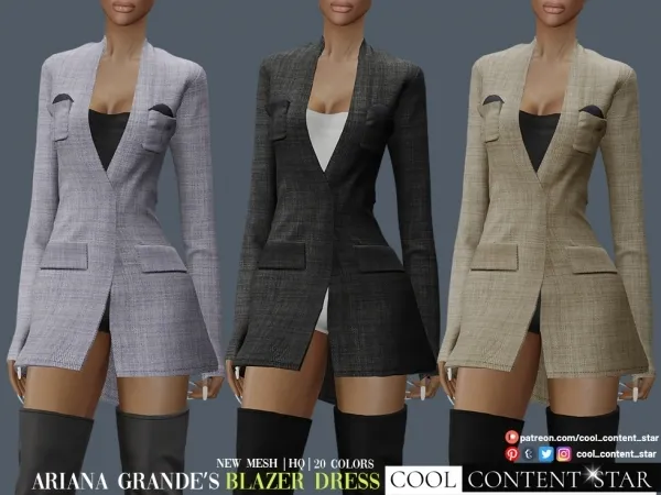 Alpha Ariana Grande'S Blazer dress cool_content_star by cool_content_star - The Sims 4 custom content
