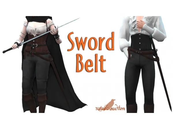 Maxis Match Sword belt Auditore by Natalia - The Sims 4 Custom Content