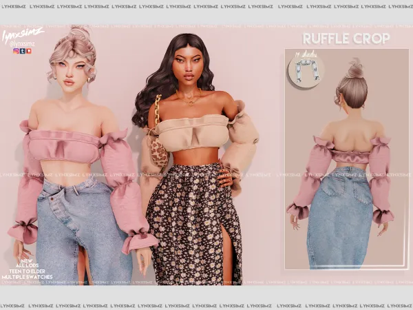 Alpha Lynxsimz Ruffle Crop Top by lynxsimz - The Sims 4 custom content