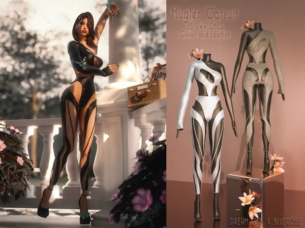 Alpha Mugler Catsuit BRsims x DreamGirl by bluerose-sims - The Sims 4 Custom Content