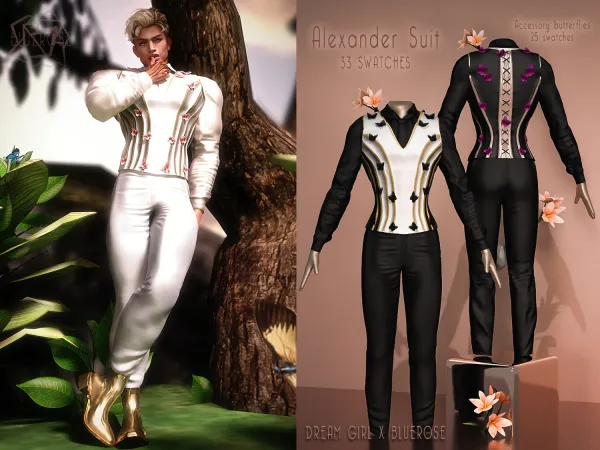 Alpha Alexander Suit BRsims x Dream Girl by bluerose-sims - The Sims 4 Custom Content