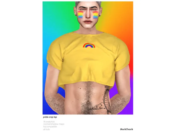 Alpha Pride Crop Top by simsfinds - The Sims 4 Custom Content