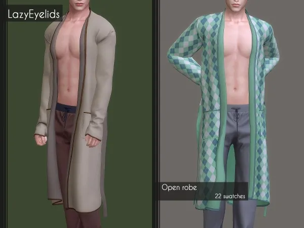 Alpha Open robe by lazyeyelids - The Sims 4 Custom Content