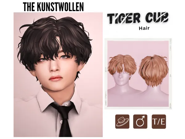 Mix Tiger cub hair by The_Kunstwollen - The Sims 4 Custom Content
