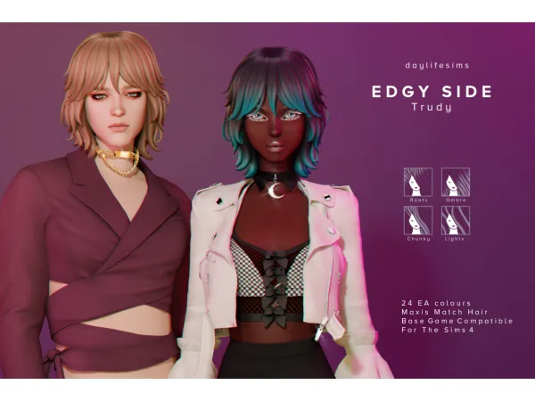 Maxis Match EDGY SIDE SET Trudy by Daylife Sims - The Sims 4 Custom Content