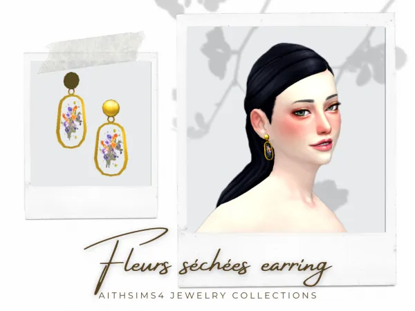 Alpha Fleurs séchées Earrings by simsfinds - The Sims 4 Custom Content