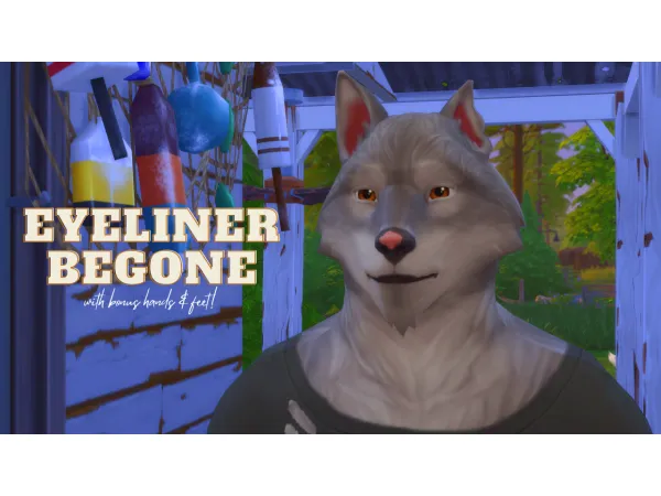 Maxis Match Wolf Eyeliner Begone (with bonus hands and feet) by simsfinds - The Sims 4 Custom Content