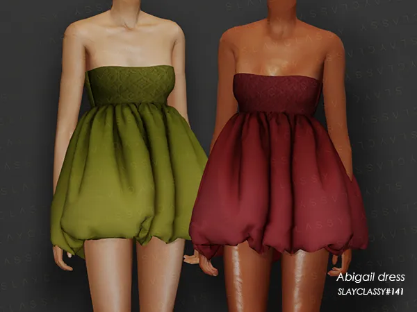 Alpha SC141 ABIGAIL PUFFY DRESS by slayclassy - The Sims 4 Custom Content