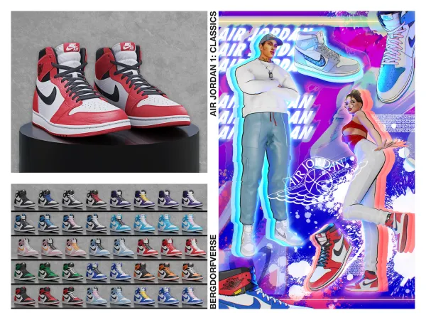 Alpha Air Jordan 1 Classics by bergdorfsims - The Sims 4 Custom Content