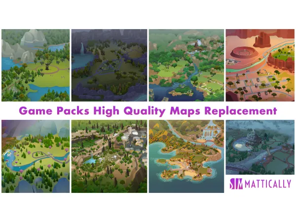 Maxis Match High Quality Maps Replacement by simsfinds - The Sims 4 Custom Content