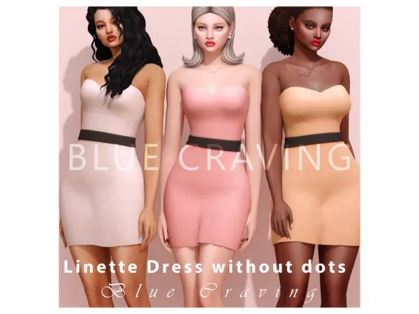 Alpha Blue Craving Linette Dress Short by bluecraving - The Sims 4 Custom Content