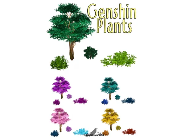 Mix Genshin Plants Auditore by simsfinds - The Sims 4 Custom Content