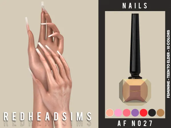 Alpha AF NAILS N027 - The Sims 4 Custom Content