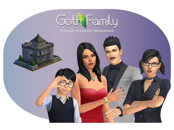 Maxis Match Goth Family 42193758780943 Replacement Mod by simsfinds - The Sims 4 Custom Content