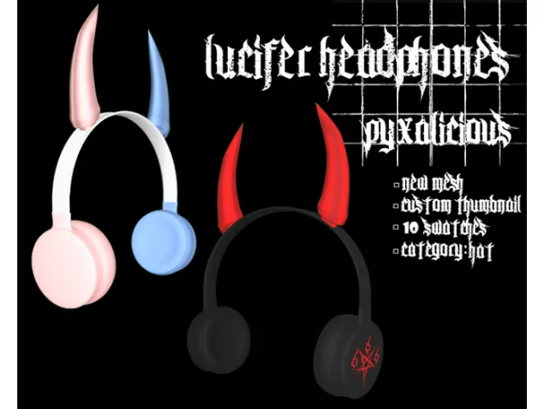 Alpha lucifer headphones by pyx_s4 - The Sims 4 Custom Content